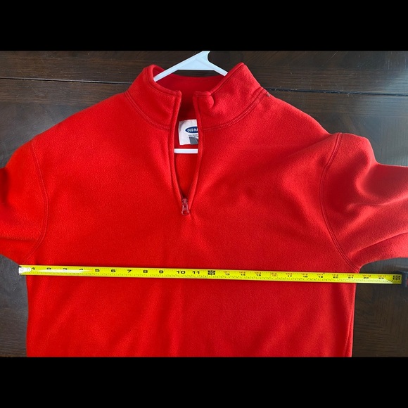 Fleece Red Pullover Warm Quarter Zip Medium - Picture 3 of 5